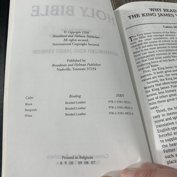 Holy Bible KJV Personal Reference CornerStone Genuine Bonded Leather Red Letter - Picture 9 of 11